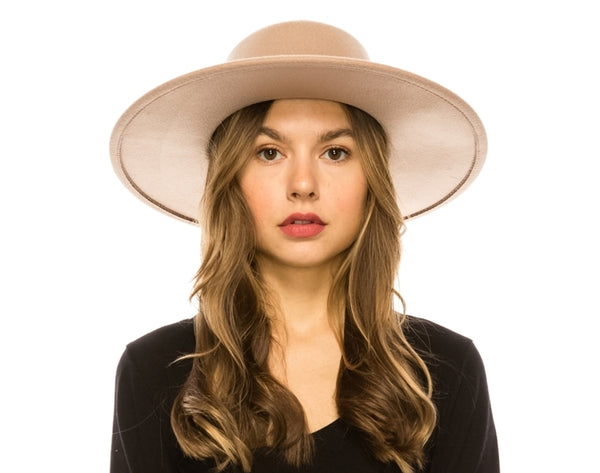 A002-VEGAN FELT BOATER HAT