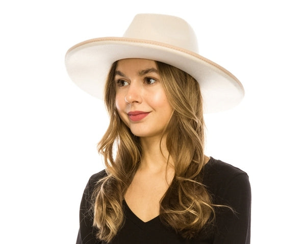 A003-PENCIL ROLL BRIM VEGAN FELT PANAMA HAT