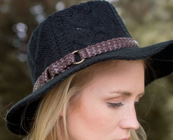 A156-CHUNKY KNIT PANAMA HAT