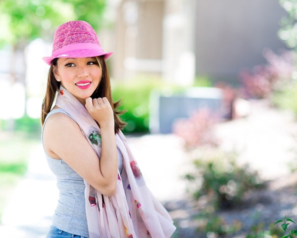 A166-MARLED KNITTED FEDORA WITH SOLID BRIM