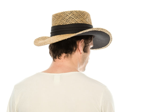 A561-MEN'S SEAGRASS GAMBLER HAT