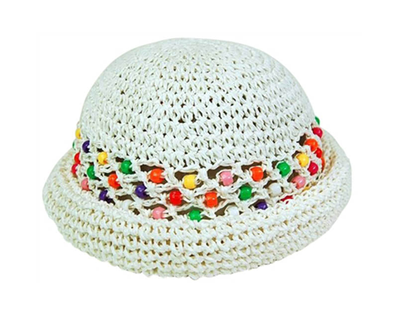 A715-CHILD'S CROCHET HAT WITH BEADS