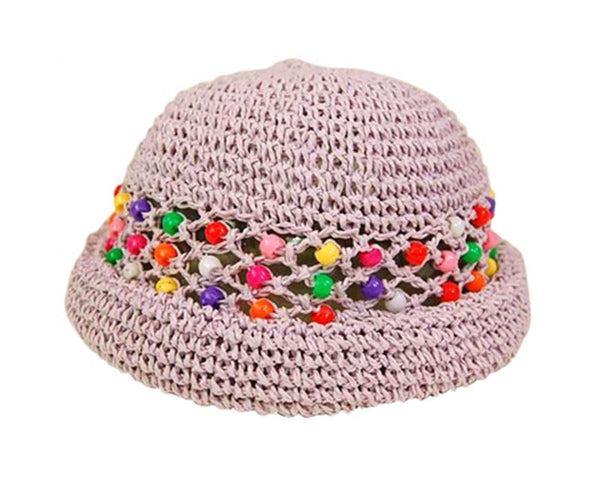 A715-CHILD'S CROCHET HAT WITH BEADS