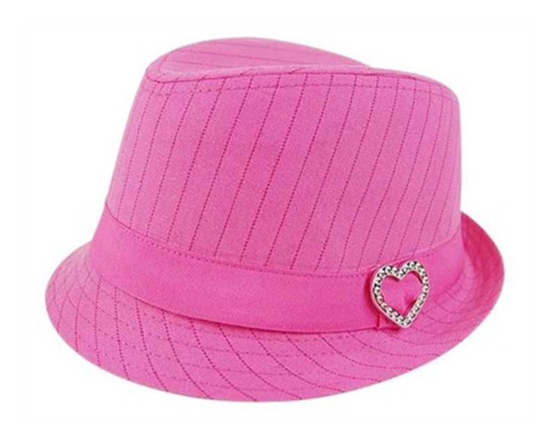 A710-GIRL'S PINSTRIPE FEDORA