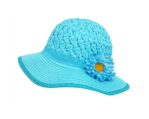 A723-CHILD'S SUN HAT WITH 2 FLOWERS