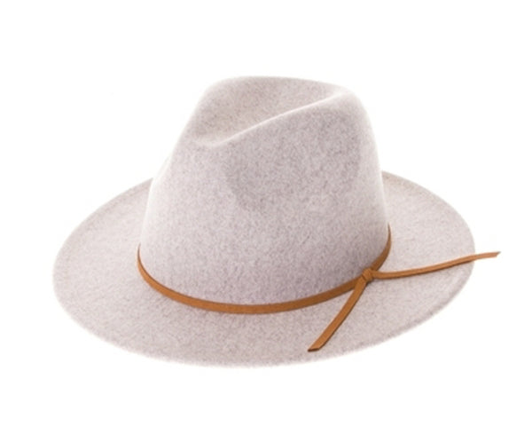 A004-MARLED VEGAN FELT FEDORA W/ SUEDE TIE