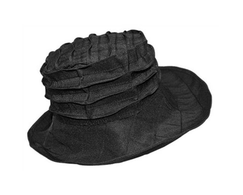 A467-BLACK SHAPEABLE RIBBON HAT