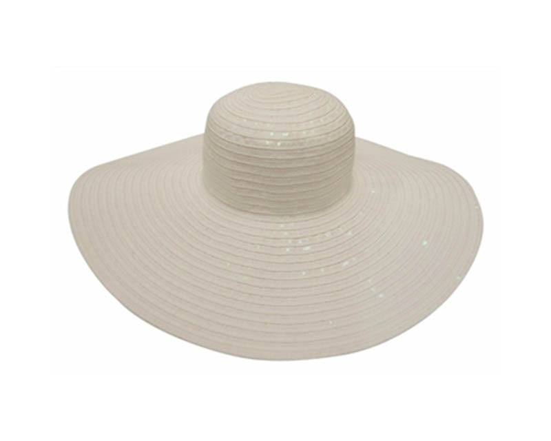 A343-WIDE BRIM SUN HAT W/ SEQUINS