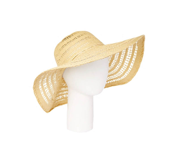 A312-PEEKABOO TOYO FLOPPY HAT W/ STRING BOW