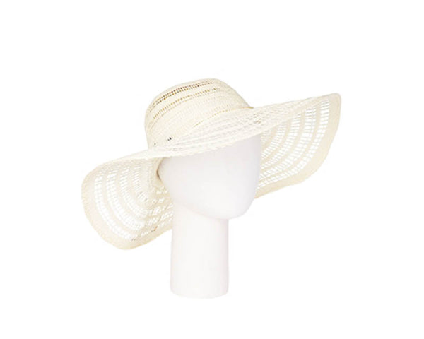 A312-PEEKABOO TOYO FLOPPY HAT W/ STRING BOW