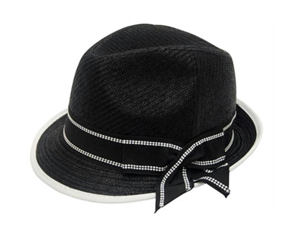 A606-DRESS HATS - STRAW FEDORA