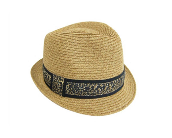 A632-FEDORA - COLOR LEOPARD BAND