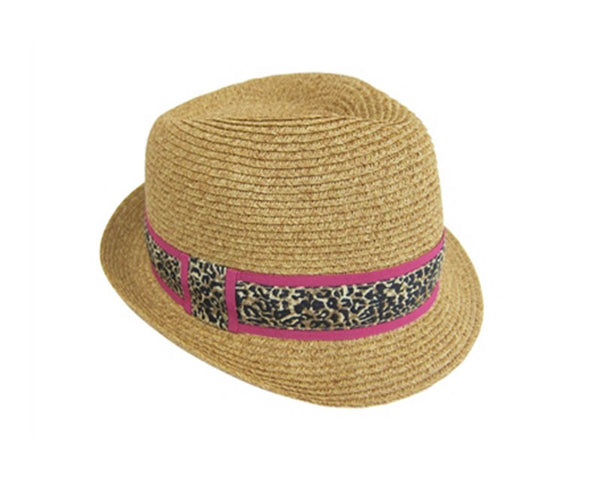 A632-FEDORA - COLOR LEOPARD BAND