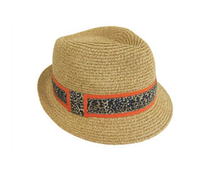 A632-FEDORA - COLOR LEOPARD BAND