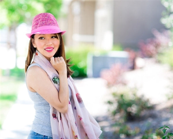 A185-MARLED KNITTED FEDORA WITH SOLID BRIM