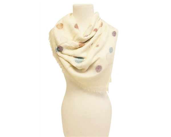 A861-EMBROIDERED DOTS SCARF