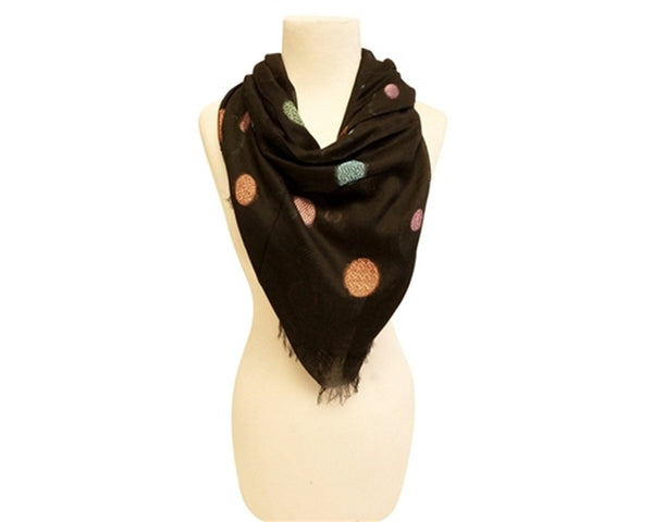 A861-EMBROIDERED DOTS SCARF