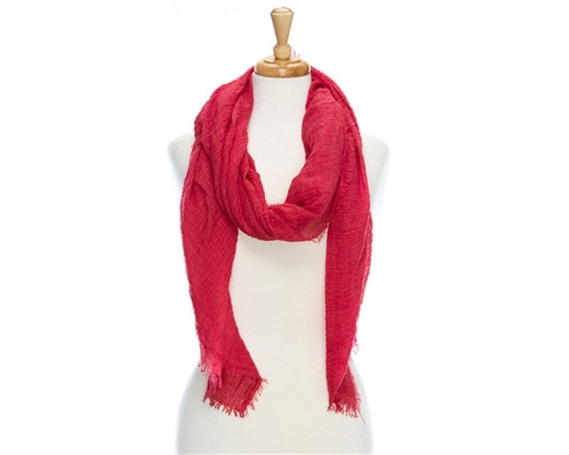 A806-SOLID COLOR SOFT FRINGE SCARF - 8 COLORS