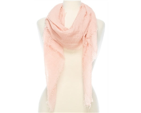 A806-SOLID COLOR SOFT FRINGE SCARF - 8 COLORS