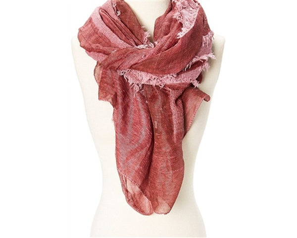 A763-FRAYED STRIPE STONEWASH SCARF