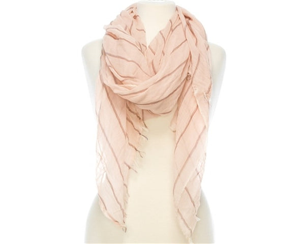 A829-MULTICOLOR STITCH STRIPED SCARF