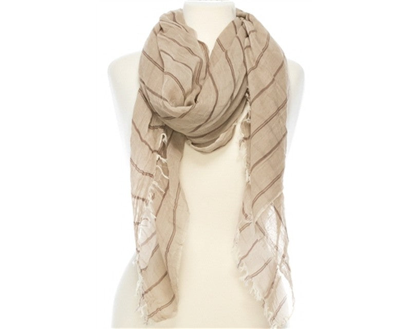 A829-MULTICOLOR STITCH STRIPED SCARF