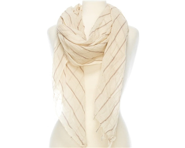 A829-MULTICOLOR STITCH STRIPED SCARF