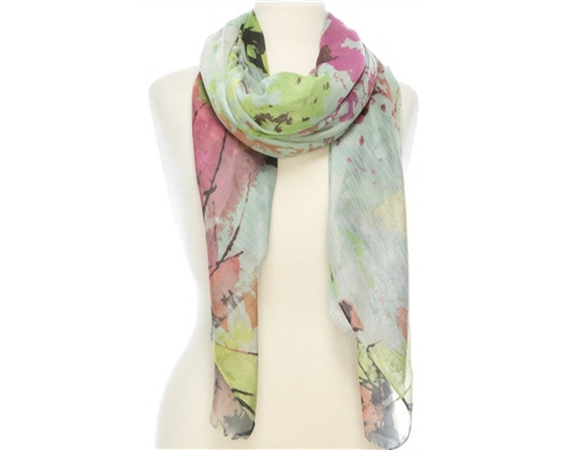 A830-FLORAL WATERCOLOR PRINT SCARF