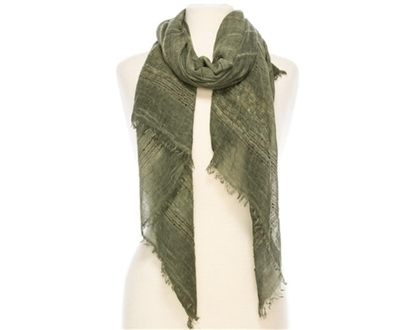 A825-MULTICOLOR STITCH STONEWASH SCARF