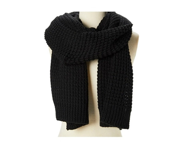 A756-CHUNKY KNIT SOLID COLOR SCARF