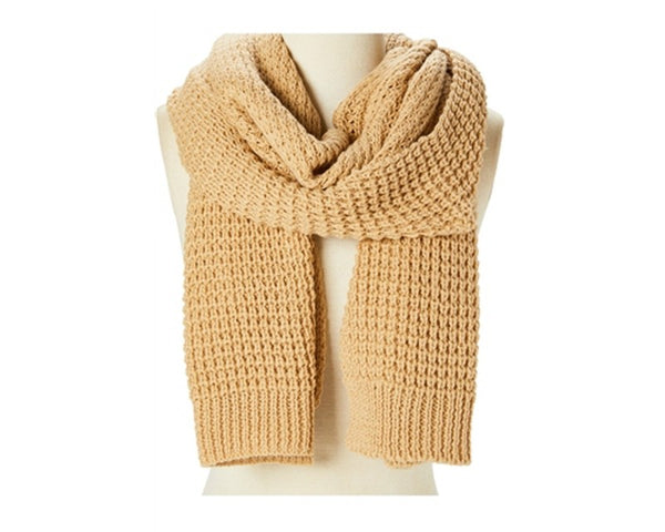 A756-CHUNKY KNIT SOLID COLOR SCARF