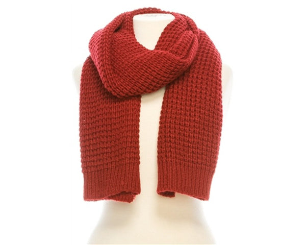 A756-CHUNKY KNIT SOLID COLOR SCARF