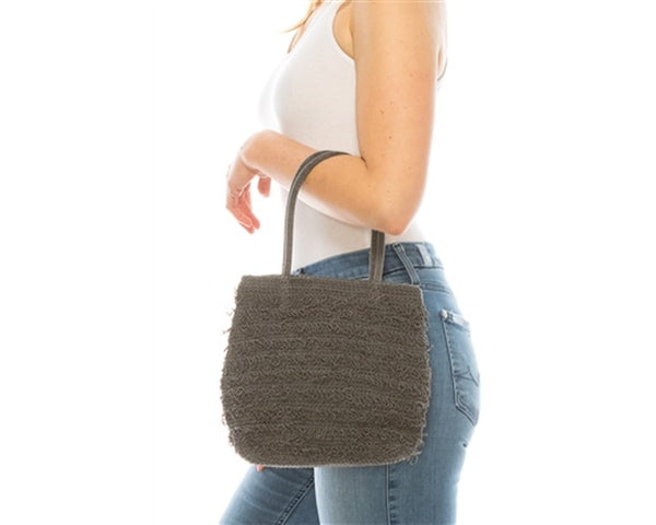 A929-LOOPY ACRYLIC CROCHET HANDBAG