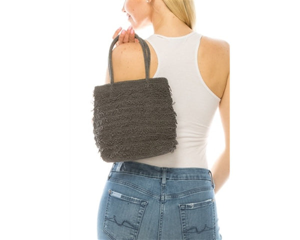 A929-LOOPY ACRYLIC CROCHET HANDBAG