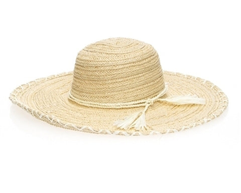 A309-FLOPPY STRAW SUN HAT W/ STITCH EDGE