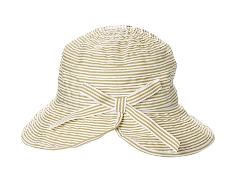 A410-SPLIT-BACK STRIPED RIBBON BUCKET HAT