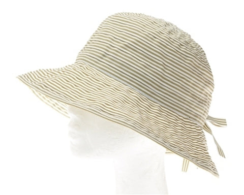 A410-SPLIT-BACK STRIPED RIBBON BUCKET HAT