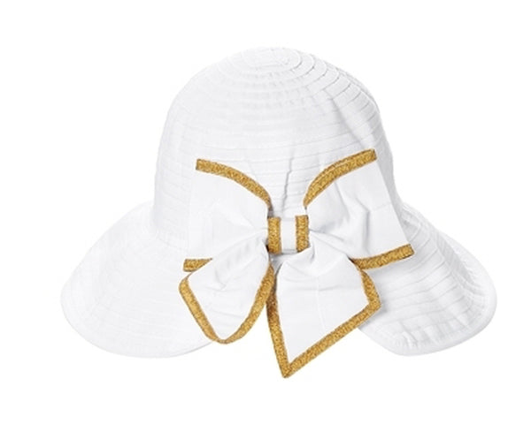 A409-SPLIT BACK RIBBON SUN HAT W/ BOW