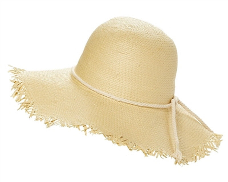 A326-HANDWOVEN STRAW BEACH HAT - UPF 50+