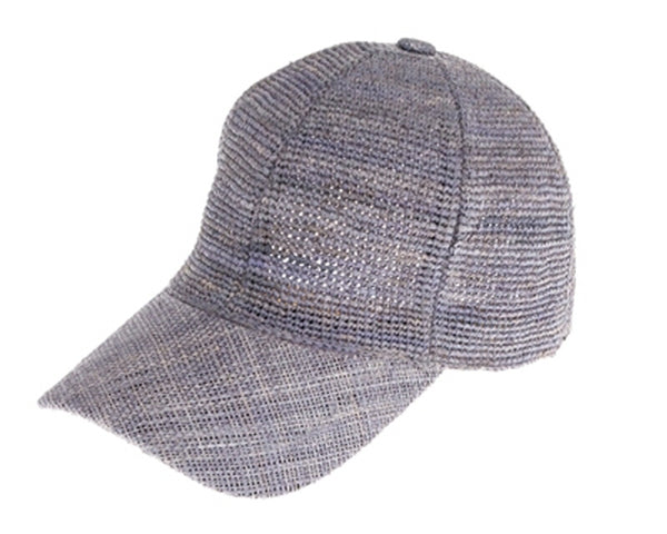 A665-RAFFIA STRAW BASEBALL CAP - FINE CROCHET