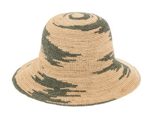 A493-FINE CROCHET RAFFIA 2-TONE BUCKET HAT