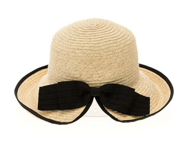 A356-SPLIT BACK SUN HAT W/ BOW