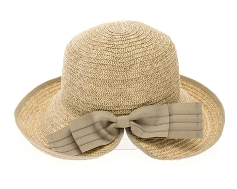 A356-SPLIT BACK SUN HAT W/ BOW