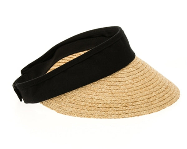 A539-RAFFIA STRAW VISOR