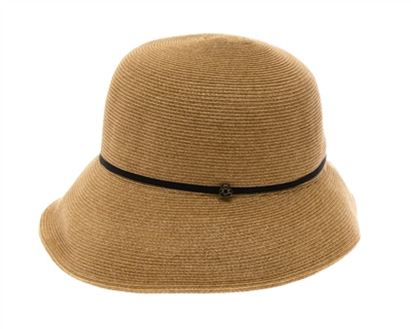 A498-MICROBRAID STRAW SUN HAT W/ THIN BAND