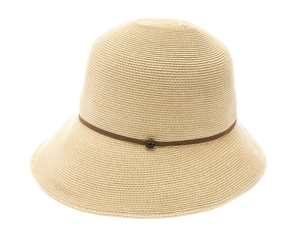 A498-MICROBRAID STRAW SUN HAT W/ THIN BAND