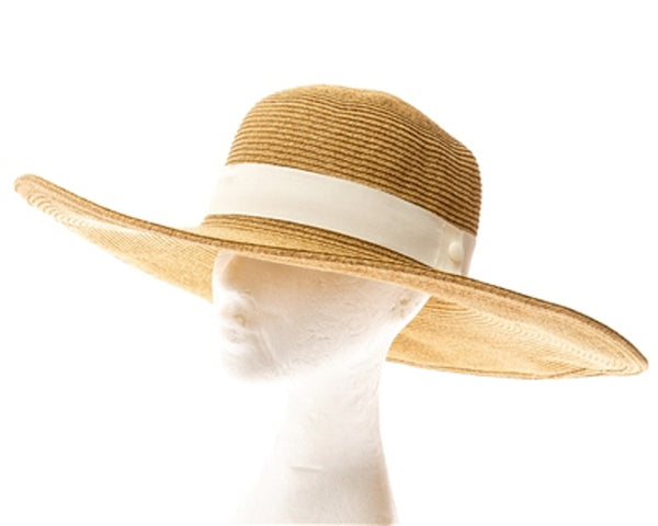 A378-5 INCH BRIM STRAW SUN HAT WITH BAND