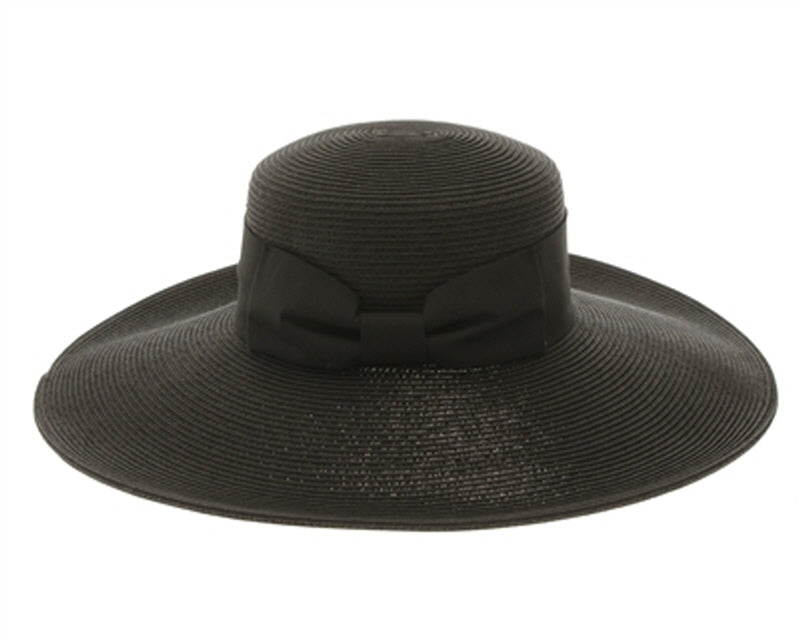 A371-DOWNBRIM STRAW HAT W/ WIDE BOW