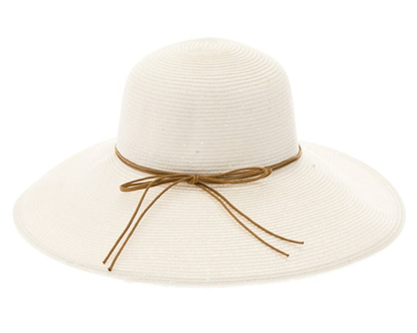 A374-SHIMMERY LAMPSHADE STRAW HAT