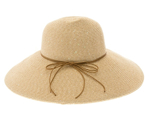 A374-SHIMMERY LAMPSHADE STRAW HAT